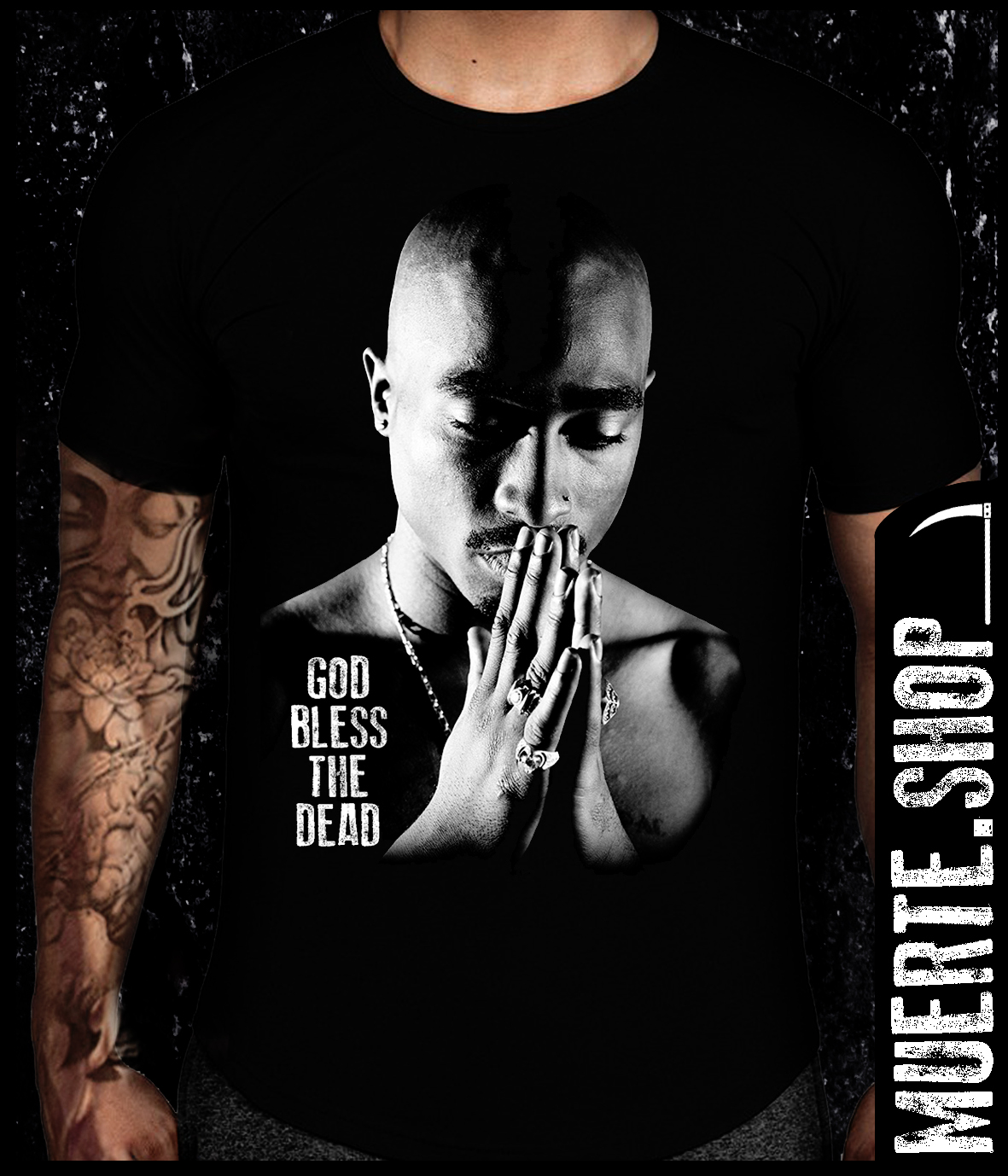 Черна тениска 2PAC GBTD
